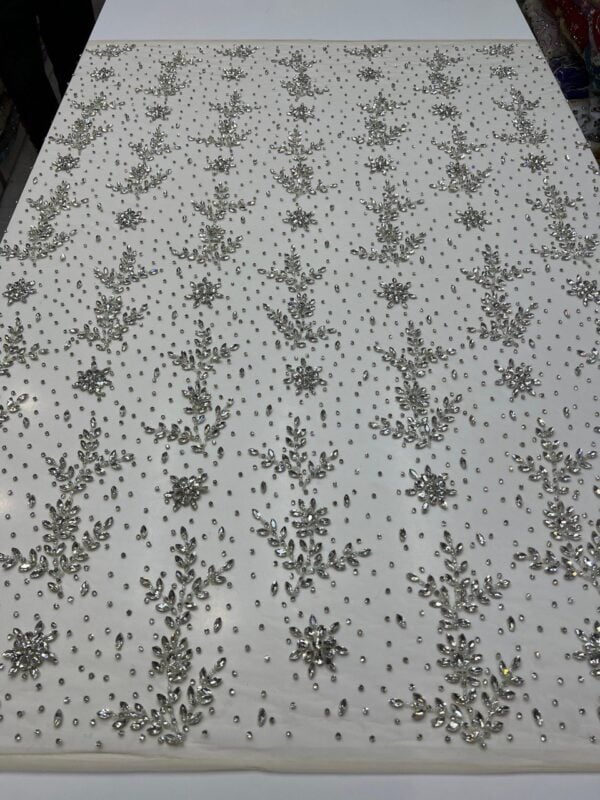 Luxury Embellished Lace Fabric –Embellished Fabric Collection FSL-LEF-FEB-153 (4 yards) - Image 2