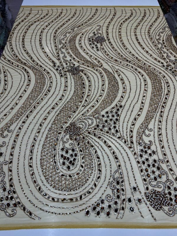 Luxury Embellished Lace Fabric – Fabric Collection FSL-LEF-FEB-125 (comes in 4 yards) - Image 3