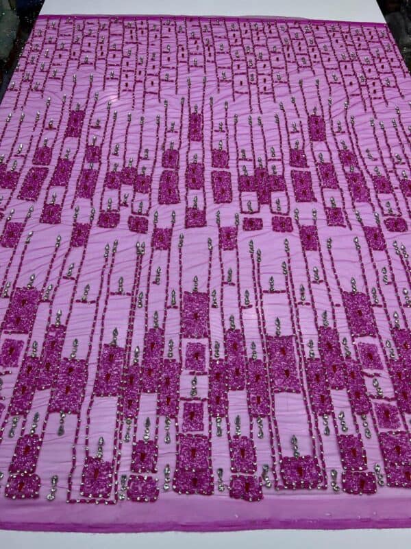 Luxury Embellished Lace Fabric –Embellished Fabric Collection FSL-LEF-FEB-181 (4 yards) - Image 4