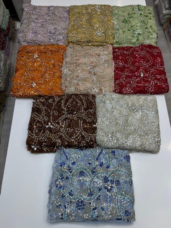 Luxury Embellished Lace Fabric –Embellished Fabric Collection FSL-LEF-FEB-192(4 yards) - Image 10