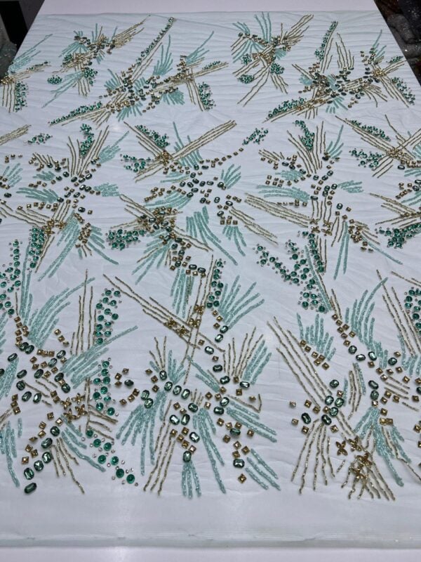 Luxury Embellished Lace Fabric –Embellished Fabric Collection FSL-LEF-FEB-198 (4 yards) - Image 10