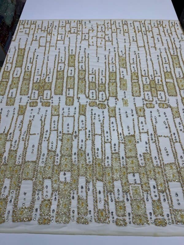 Luxury Embellished Lace Fabric –Embellished Fabric Collection FSL-LEF-FEB-181 (4 yards) - Image 3