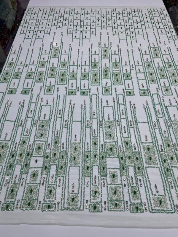 Luxury Embellished Lace Fabric –Embellished Fabric Collection FSL-LEF-FEB-181 (4 yards) - Image 2