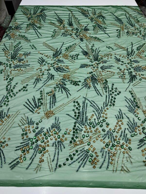 Luxury Embellished Lace Fabric –Embellished Fabric Collection FSL-LEF-FEB-198 (4 yards) - Image 12