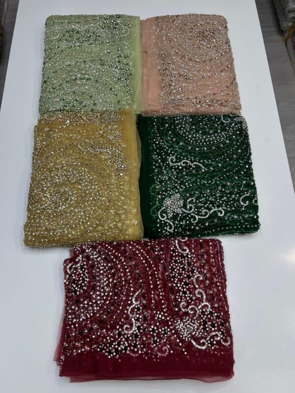 Luxury Embellished Lace Fabric –Embellished Fabric Collection FSL-LEF-FEB-173 (4 yards) - Image 4