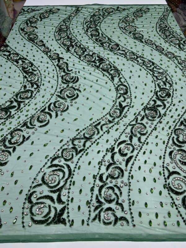 Luxury Embellished Lace Fabric –Embellished Fabric Collection FSL-LEF-FEB-179 (4 yards) - Image 3