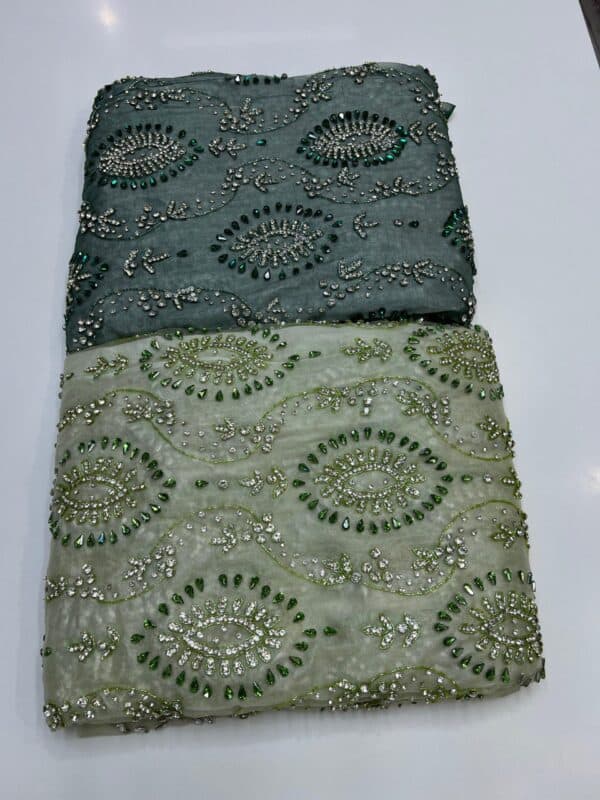 Luxury Embellished Lace Fabric –Embellished Fabric Collection FSL-LEF-FEB-194(4 yards) - Image 3