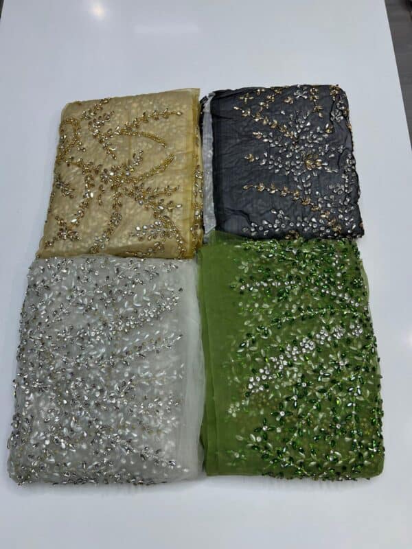 Luxury Embellished Lace Fabric –Embellished Fabric Collection FSL-LEF-FEB-195(4 yards) - Image 5
