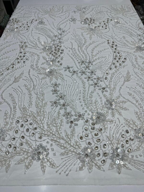 Luxury Embellished Lace Fabric –Embellished Fabric Collection FSL-LEF-FEB-196(4 yards) - Image 2