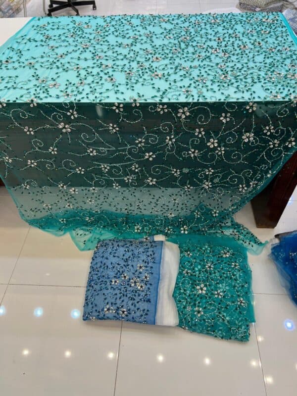 Luxury Embellished Lace Fabric –Embellished Fabric Collection FSL-LEF-FEB-204 (4 yards)