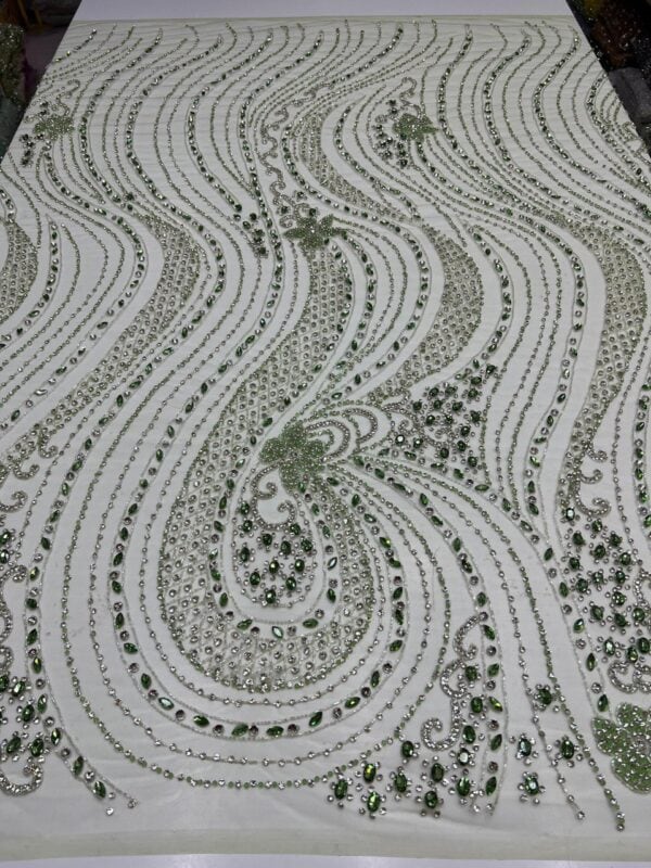 Luxury Embellished Lace Fabric –Embellished Fabric Collection FSL-LEF-FEB-173 (4 yards) - Image 3