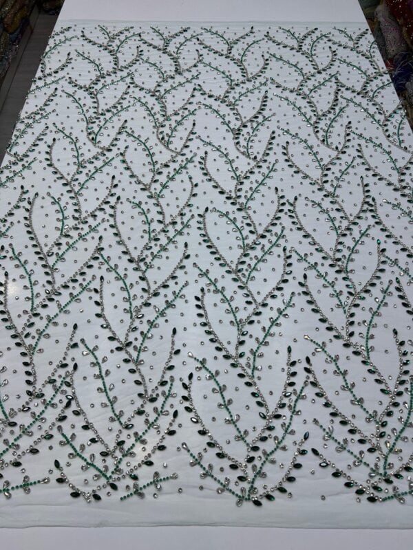 Luxury Embellished Lace Fabric –Embellished Fabric Collection FSL-LEF-FEB-177 (4 yards) - Image 7