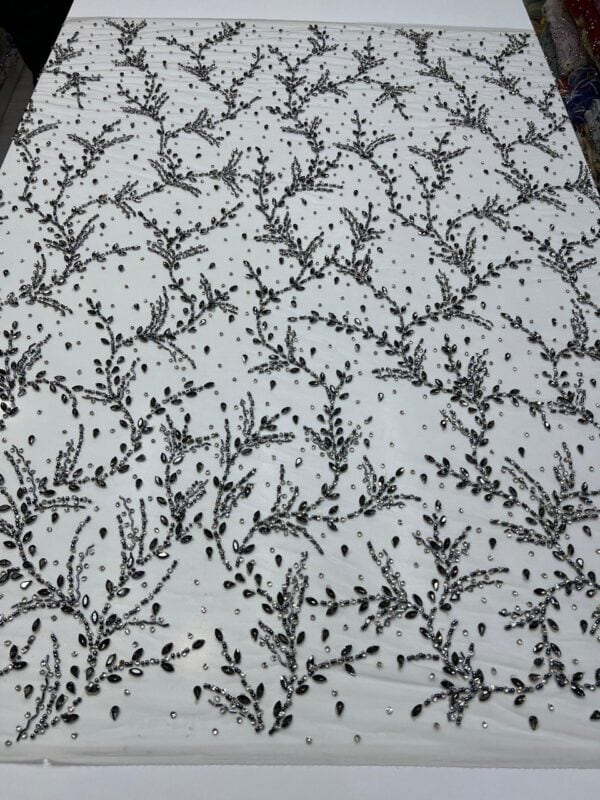 Luxury Embellished Lace Fabric –Embellished Fabric Collection FSL-LEF-FEB-178 (4 yards) - Image 5