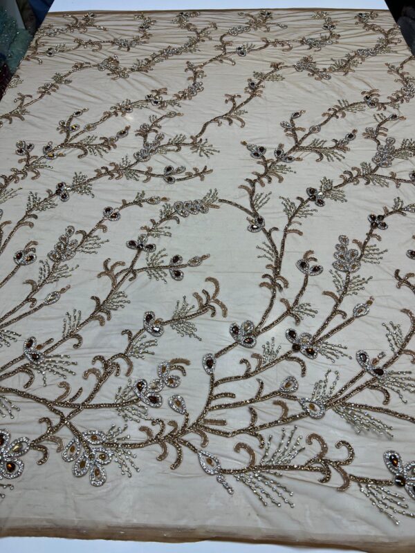 Luxury Embellished Lace Fabric –Embellished Fabric Collection FSL-LEF-FEB-180 (4 yards) - Image 3
