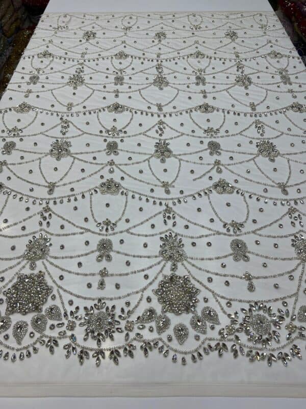 Luxury Embellished Lace Fabric –Embellished Fabric Collection FSL-LEF-FEB-183 (4 yards) - Image 2