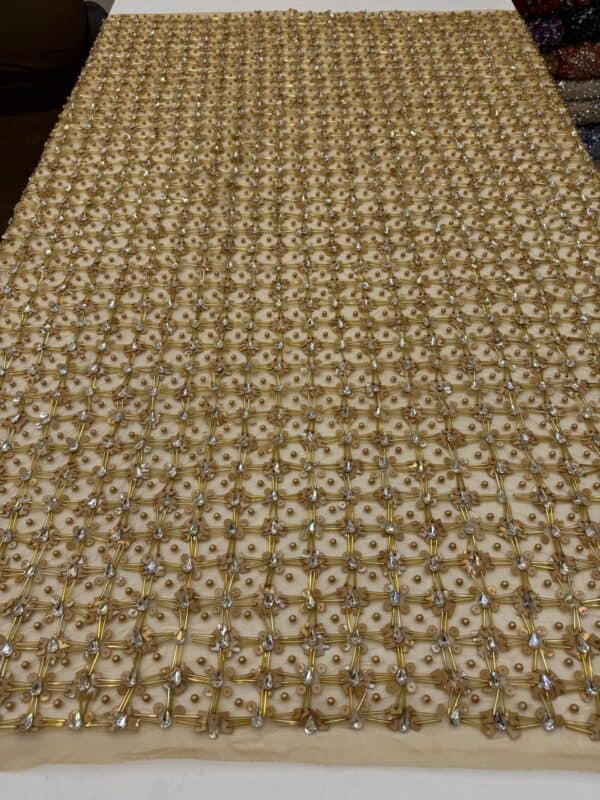 Luxury Embellished Lace Fabric –Embellished Fabric Collection FSL-LEF-FEB-184 (4 yards) - Image 2