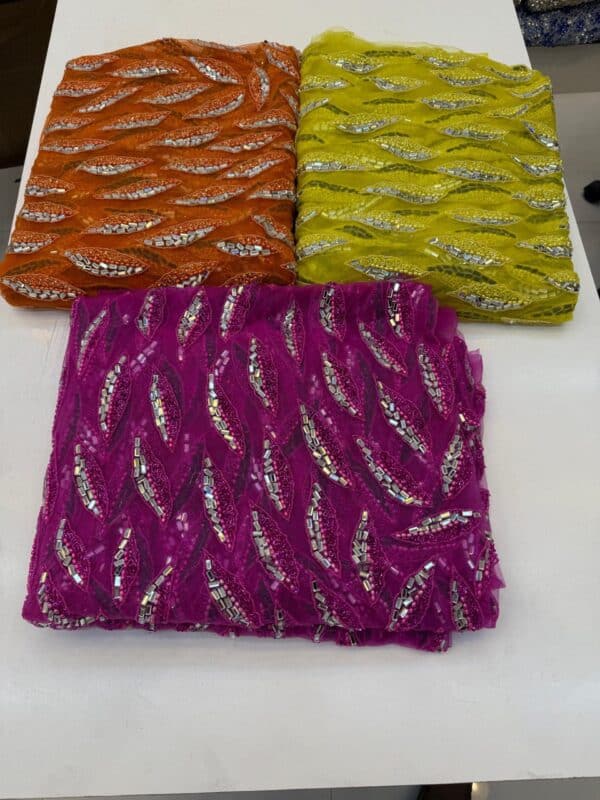 Luxury Embellished Lace Fabric –Embellished Fabric Collection FSL-LEF-FEB-186 (4 yards) - Image 4