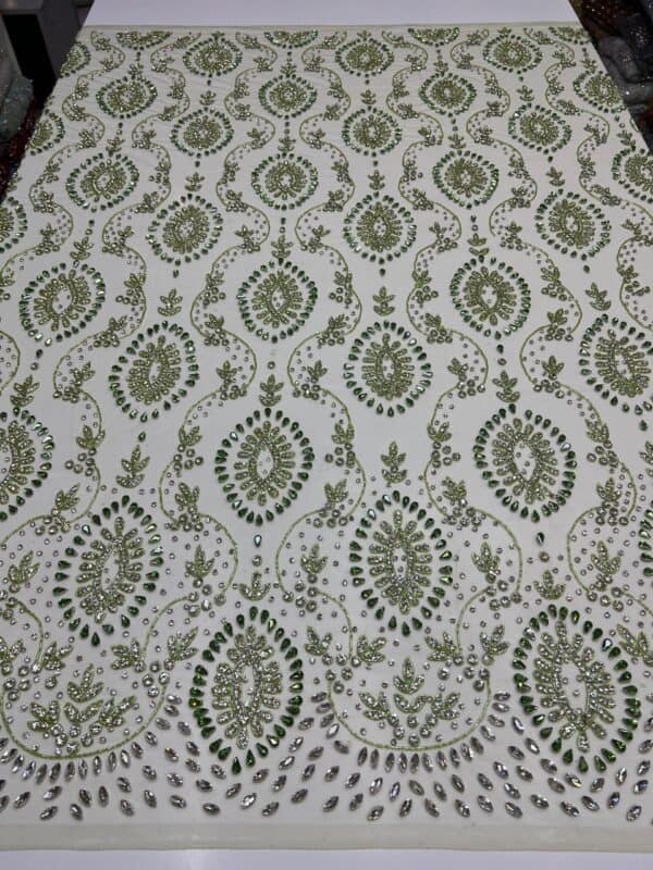 Luxury Embellished Lace Fabric –Embellished Fabric Collection FSL-LEF-FEB-194(4 yards) - Image 2