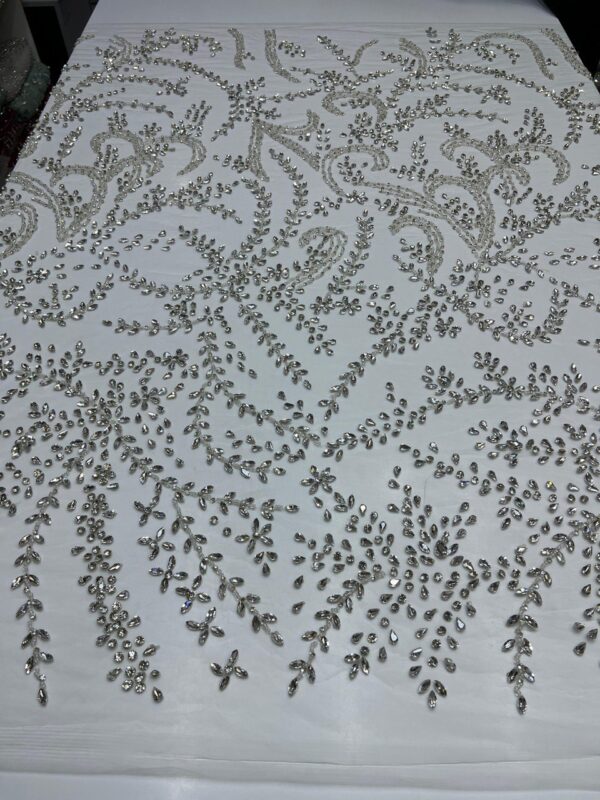 Luxury Embellished Lace Fabric –Embellished Fabric Collection FSL-LEF-FEB-195(4 yards) - Image 4