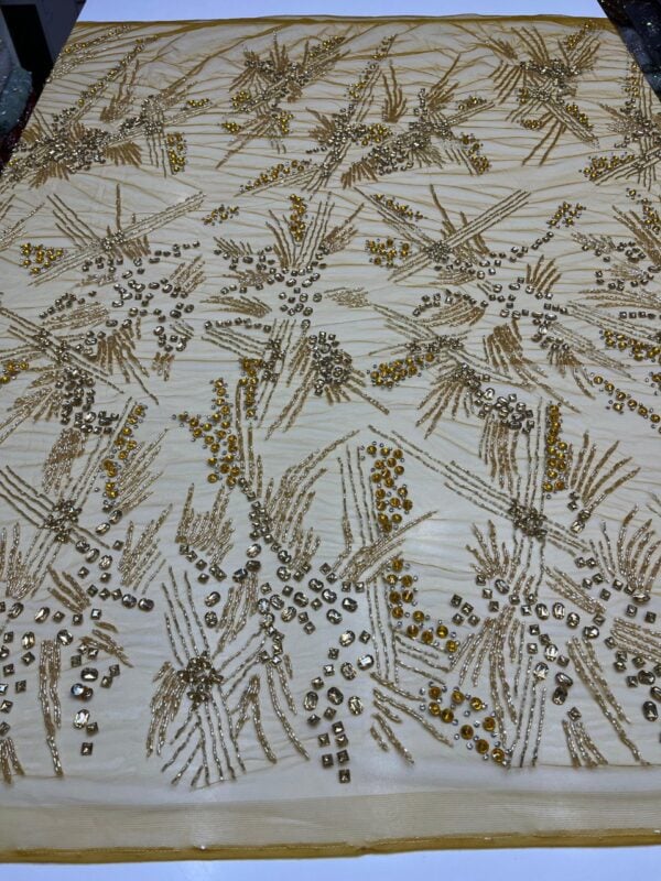 Luxury Embellished Lace Fabric –Embellished Fabric Collection FSL-LEF-FEB-198 (4 yards) - Image 2