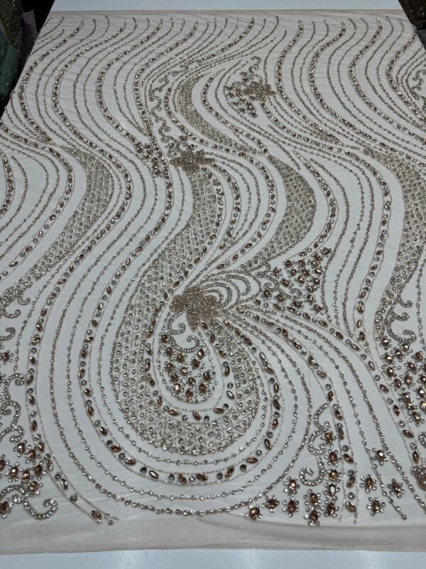 Luxury Embellished Lace Fabric –Embellished Fabric Collection FSL-LEF-FEB-173 (4 yards) - Image 2