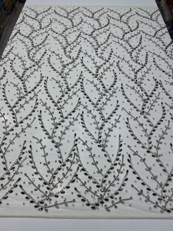 Luxury Embellished Lace Fabric –Embellished Fabric Collection FSL-LEF-FEB-177 (4 yards) - Image 6