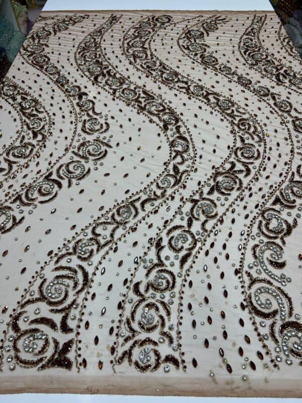 Luxury Embellished Lace Fabric –Embellished Fabric Collection FSL-LEF-FEB-179 (4 yards) - Image 2