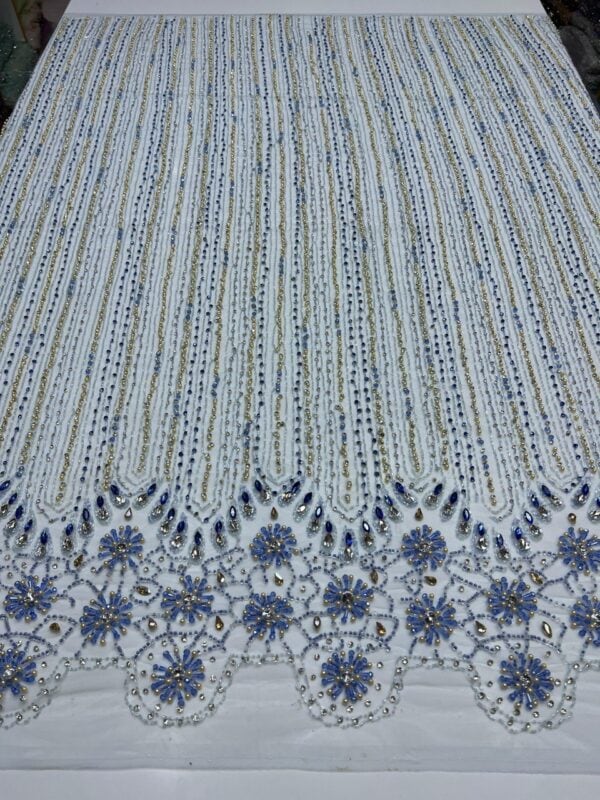 Luxury Embellished Lace Fabric –Embellished Fabric Collection FSL-LEF-FEB-182 (4 yards) - Image 3