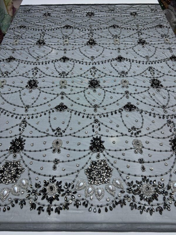 Luxury Embellished Lace Fabric –Embellished Fabric Collection FSL-LEF-FEB-183 (4 yards) - Image 3