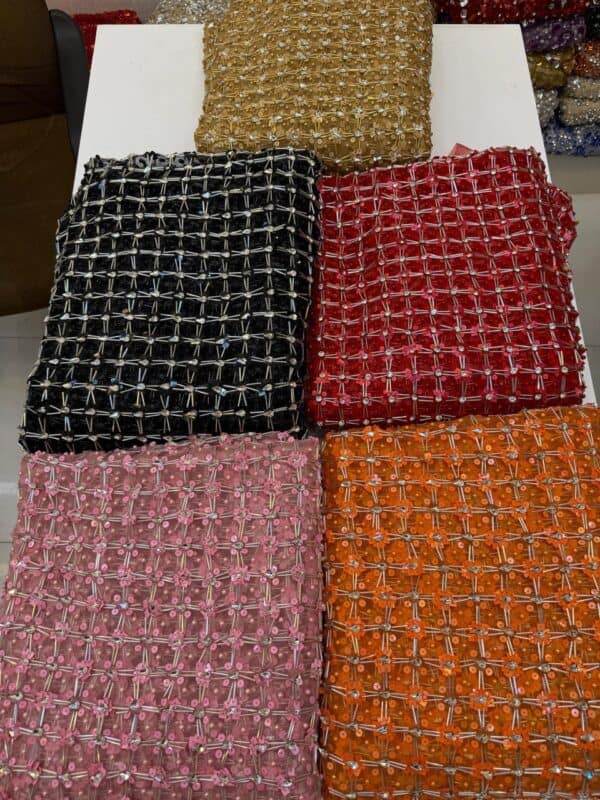 Luxury Embellished Lace Fabric –Embellished Fabric Collection FSL-LEF-FEB-184 (4 yards) - Image 3