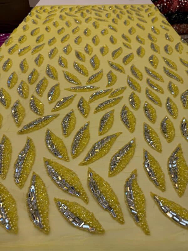 Luxury Embellished Lace Fabric –Embellished Fabric Collection FSL-LEF-FEB-186 (4 yards) - Image 3