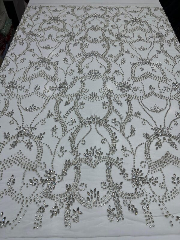 Luxury Embellished Lace Fabric –Embellished Fabric Collection FSL-LEF-FEB-192(4 yards) - Image 3