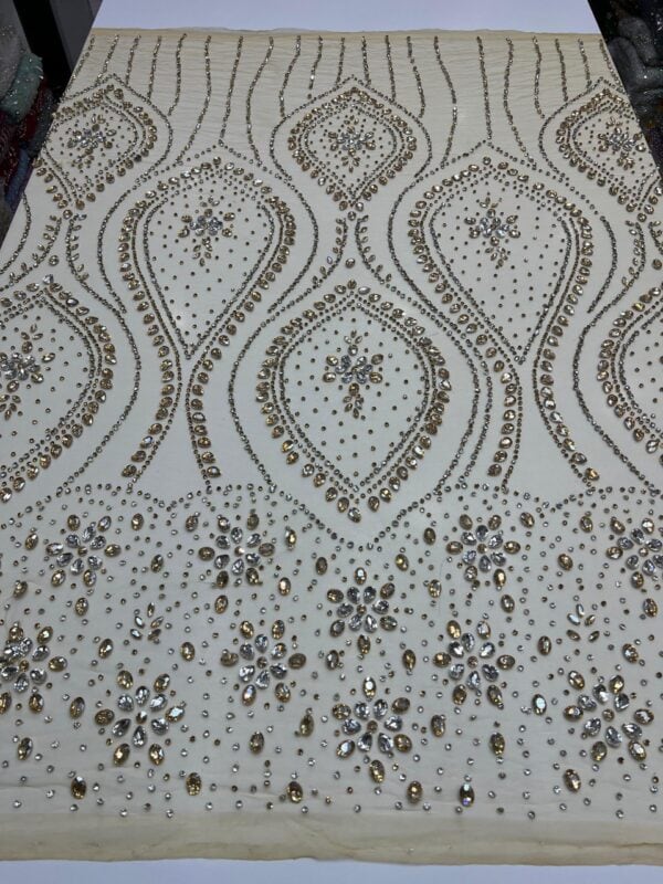 Luxury Embellished Lace Fabric –Embellished Fabric Collection FSL-LEF-FEB-193(4 yards) - Image 7