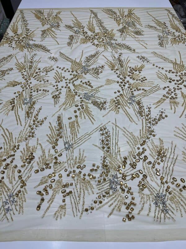 Luxury Embellished Lace Fabric –Embellished Fabric Collection FSL-LEF-FEB-198 (4 yards) - Image 3