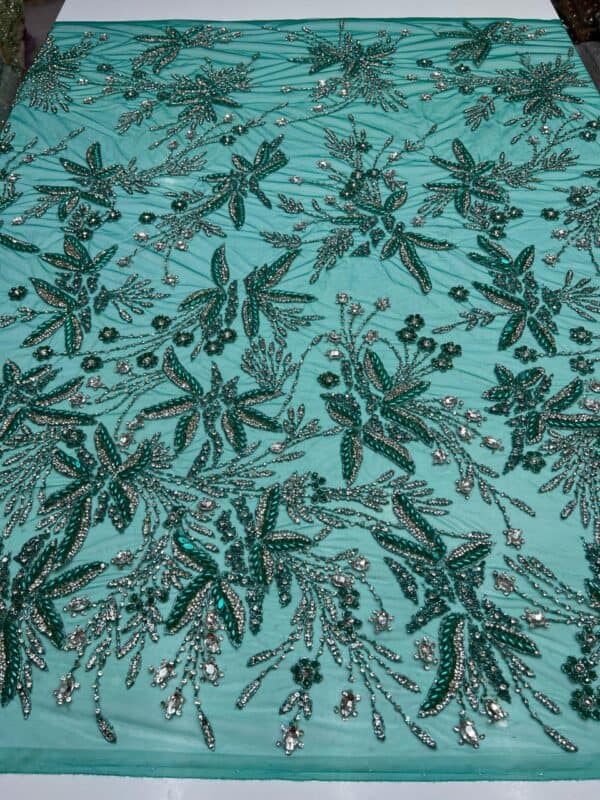 Luxury Embellished Lace Fabric –Embellished Fabric Collection FSL-LEF-FEB-174 (4 yards) - Image 3