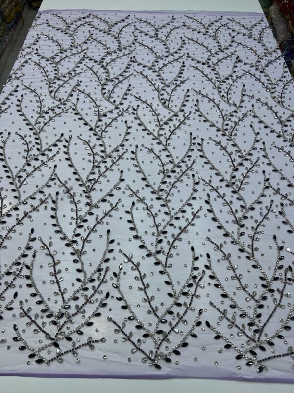 Luxury Embellished Lace Fabric –Embellished Fabric Collection FSL-LEF-FEB-177 (4 yards) - Image 5
