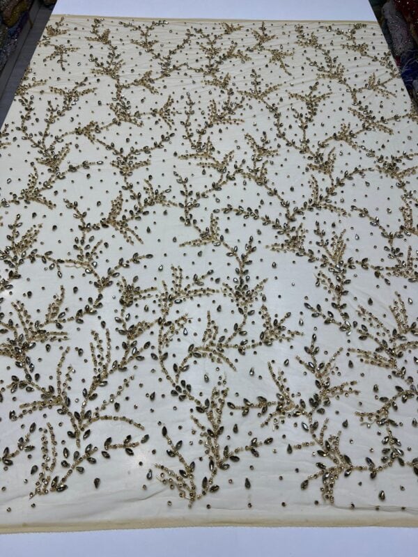 Luxury Embellished Lace Fabric –Embellished Fabric Collection FSL-LEF-FEB-178 (4 yards) - Image 3
