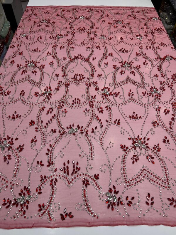 Luxury Embellished Lace Fabric –Embellished Fabric Collection FSL-LEF-FEB-192(4 yards) - Image 4