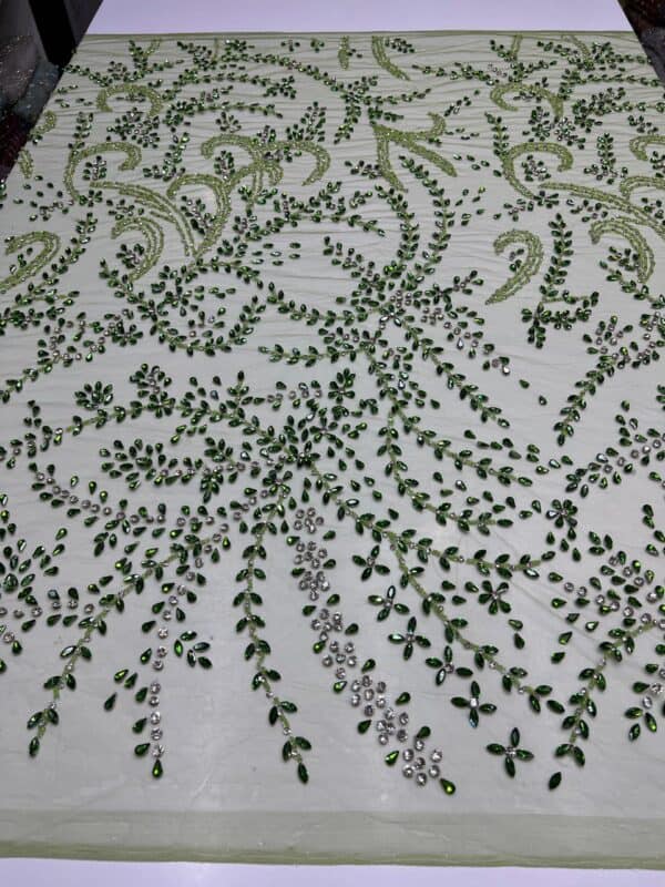 Luxury Embellished Lace Fabric –Embellished Fabric Collection FSL-LEF-FEB-195(4 yards) - Image 2