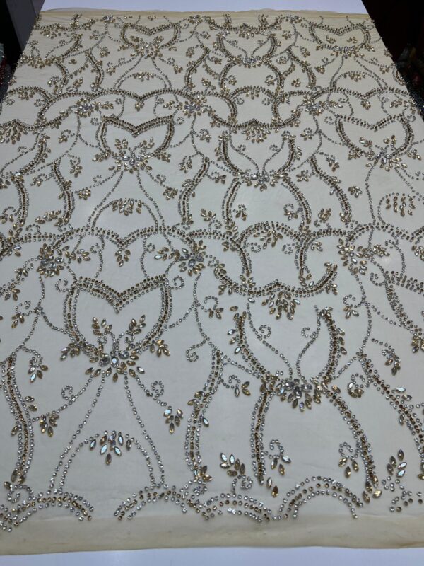 Luxury Embellished Lace Fabric –Embellished Fabric Collection FSL-LEF-FEB-192(4 yards) - Image 5