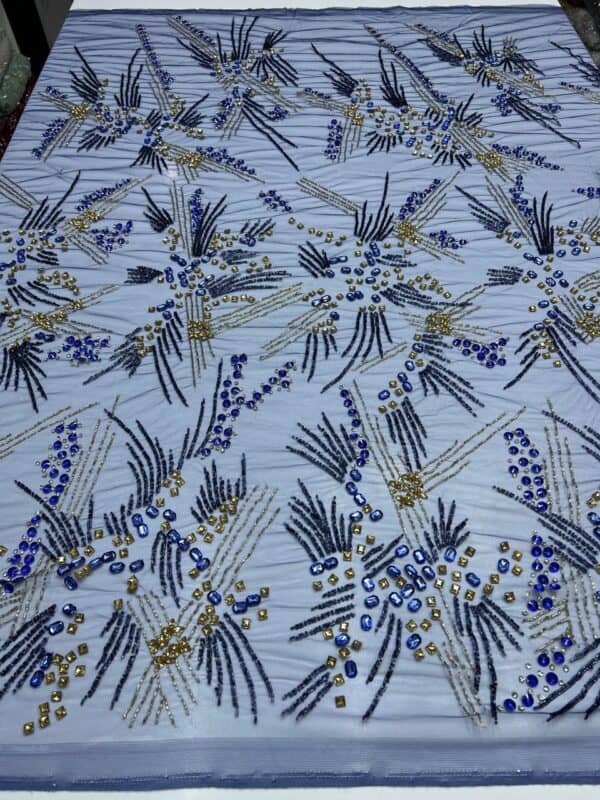 Luxury Embellished Lace Fabric –Embellished Fabric Collection FSL-LEF-FEB-198 (4 yards) - Image 5