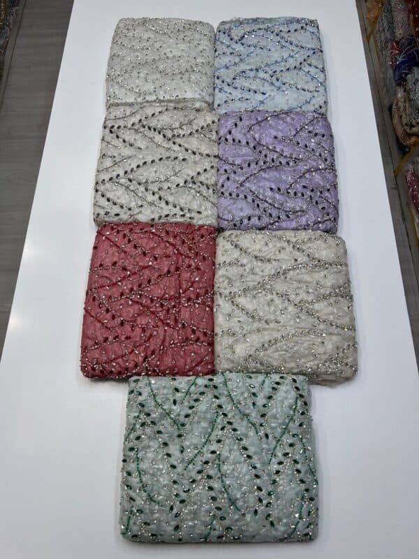 Luxury Embellished Lace Fabric –Embellished Fabric Collection FSL-LEF-FEB-177 (4 yards) - Image 4