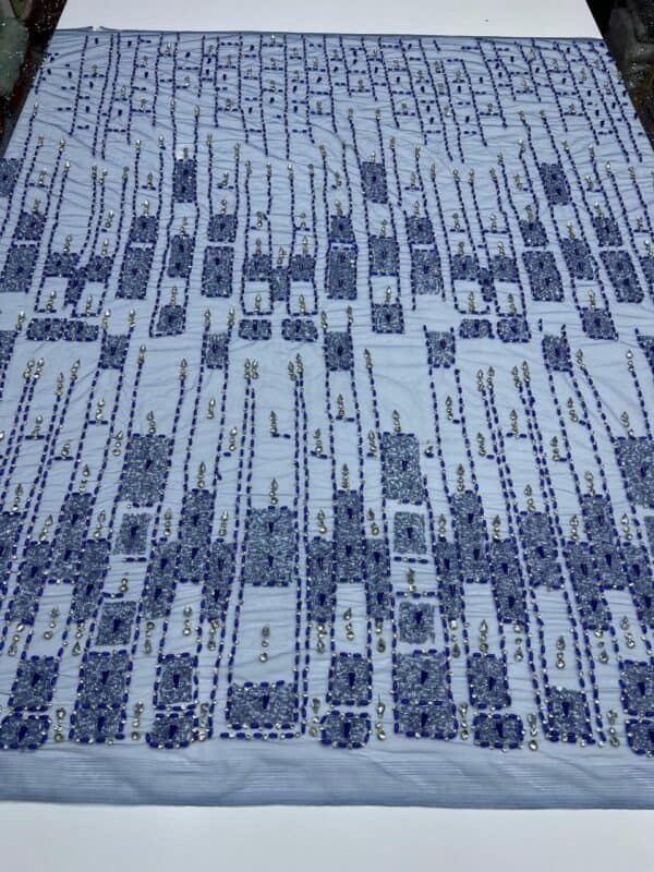 Luxury Embellished Lace Fabric –Embellished Fabric Collection FSL-LEF-FEB-181 (4 yards) - Image 7