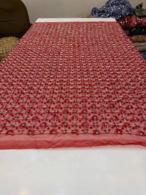 Luxury Embellished Lace Fabric –Embellished Fabric Collection FSL-LEF-FEB-184 (4 yards) - Image 6
