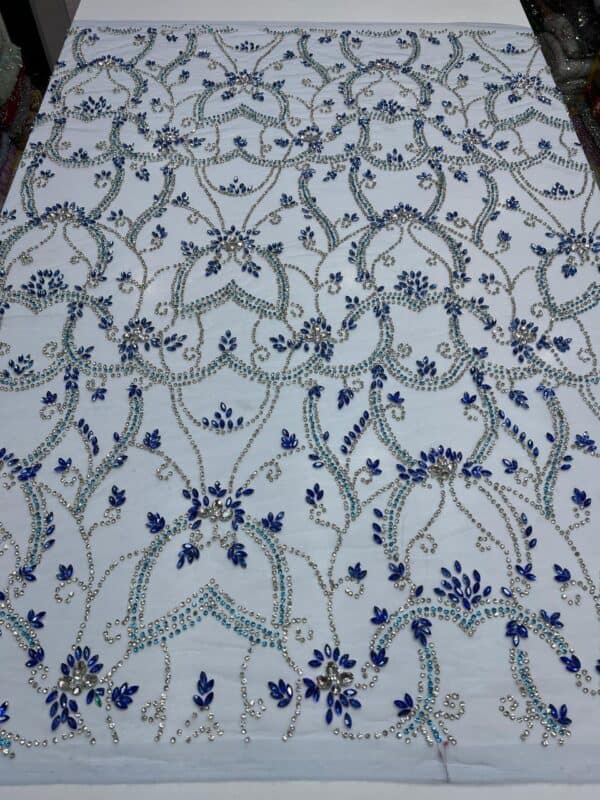 Luxury Embellished Lace Fabric –Embellished Fabric Collection FSL-LEF-FEB-192(4 yards) - Image 6