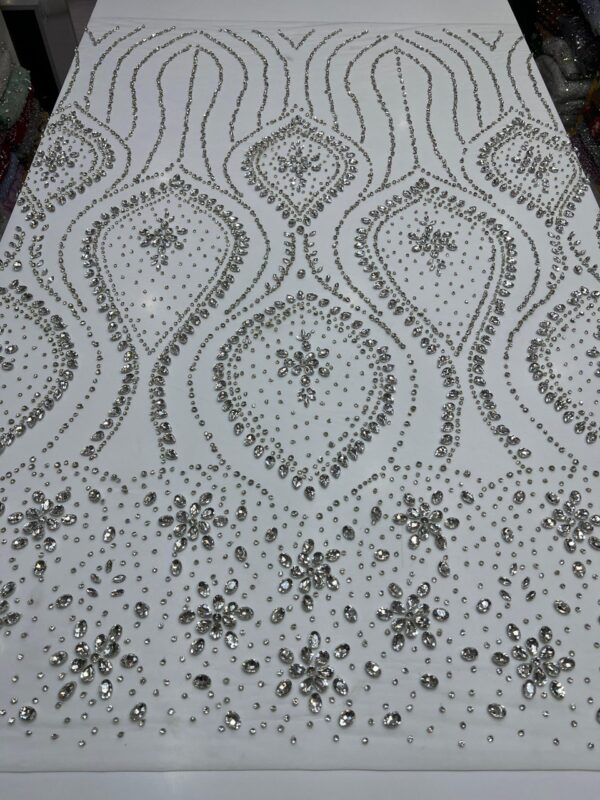 Luxury Embellished Lace Fabric –Embellished Fabric Collection FSL-LEF-FEB-193(4 yards) - Image 4
