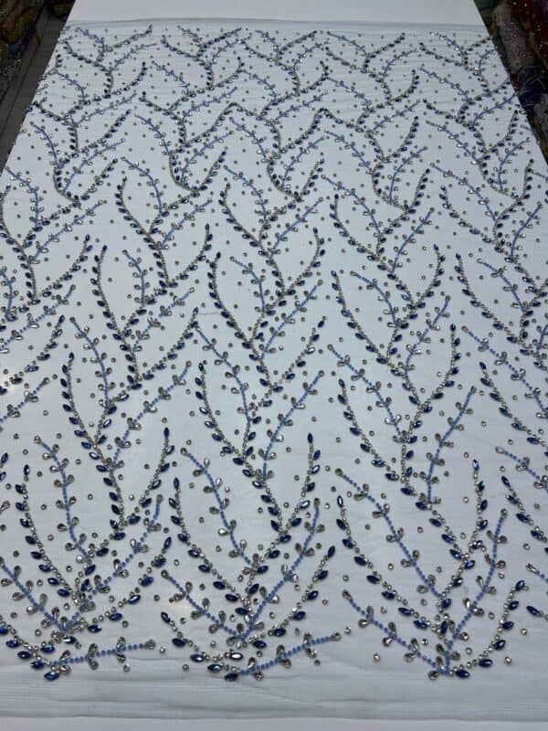 Luxury Embellished Lace Fabric –Embellished Fabric Collection FSL-LEF-FEB-177 (4 yards) - Image 3