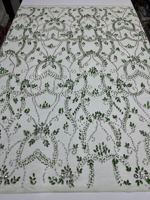 Luxury Embellished Lace Fabric –Embellished Fabric Collection FSL-LEF-FEB-192(4 yards) - Image 7