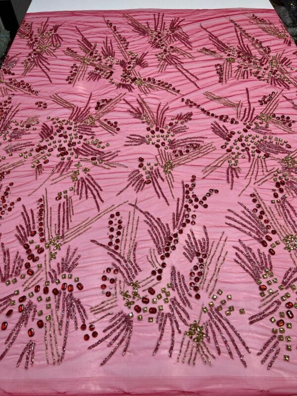 Luxury Embellished Lace Fabric –Embellished Fabric Collection FSL-LEF-FEB-198 (4 yards) - Image 7