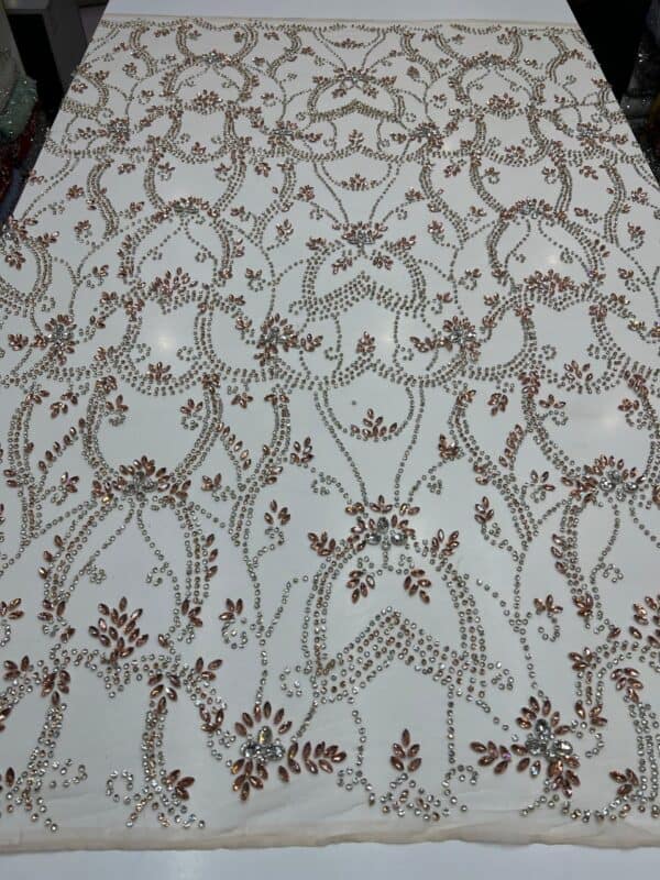 Luxury Embellished Lace Fabric –Embellished Fabric Collection FSL-LEF-FEB-192(4 yards) - Image 8